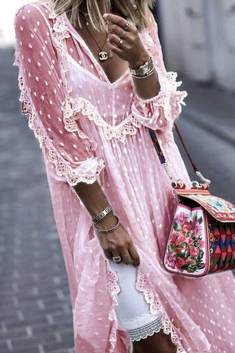 Fashion Casual Solid See-through V Neck Princess Dresses(Without strap)