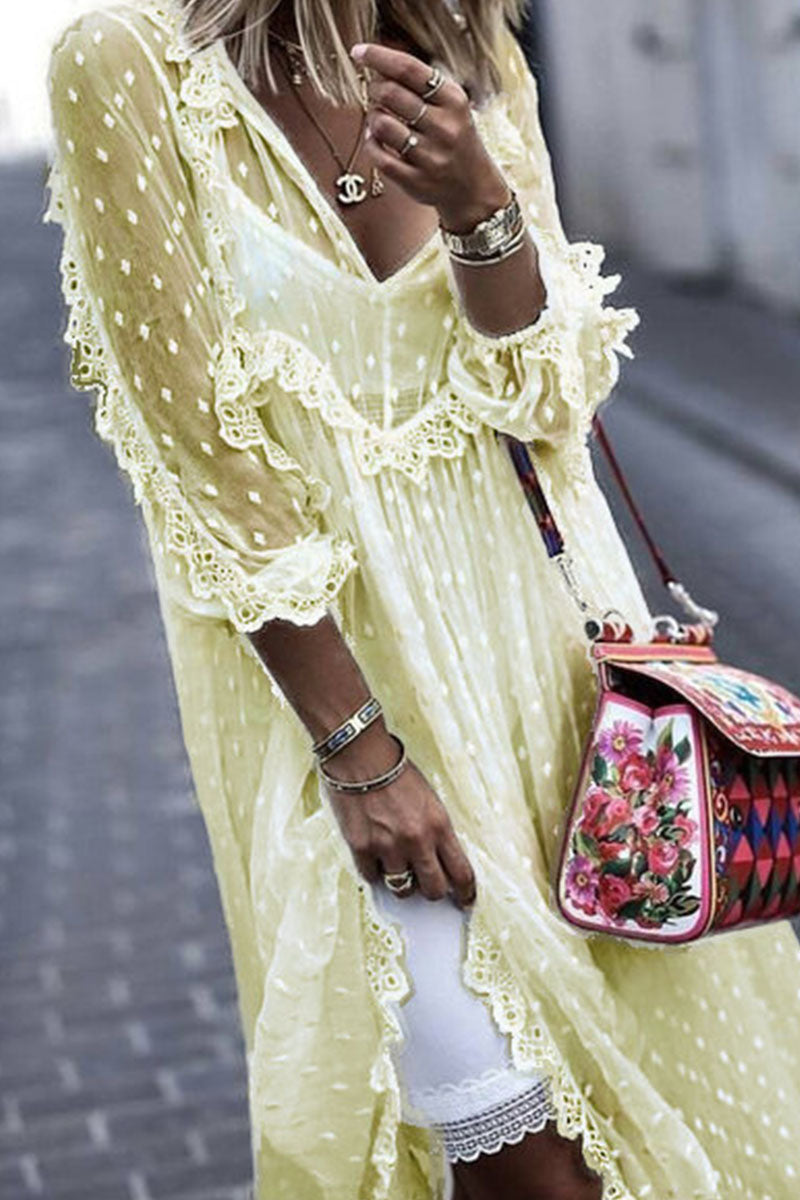 Fashion Casual Solid See-through V Neck Princess Dresses(Without strap)