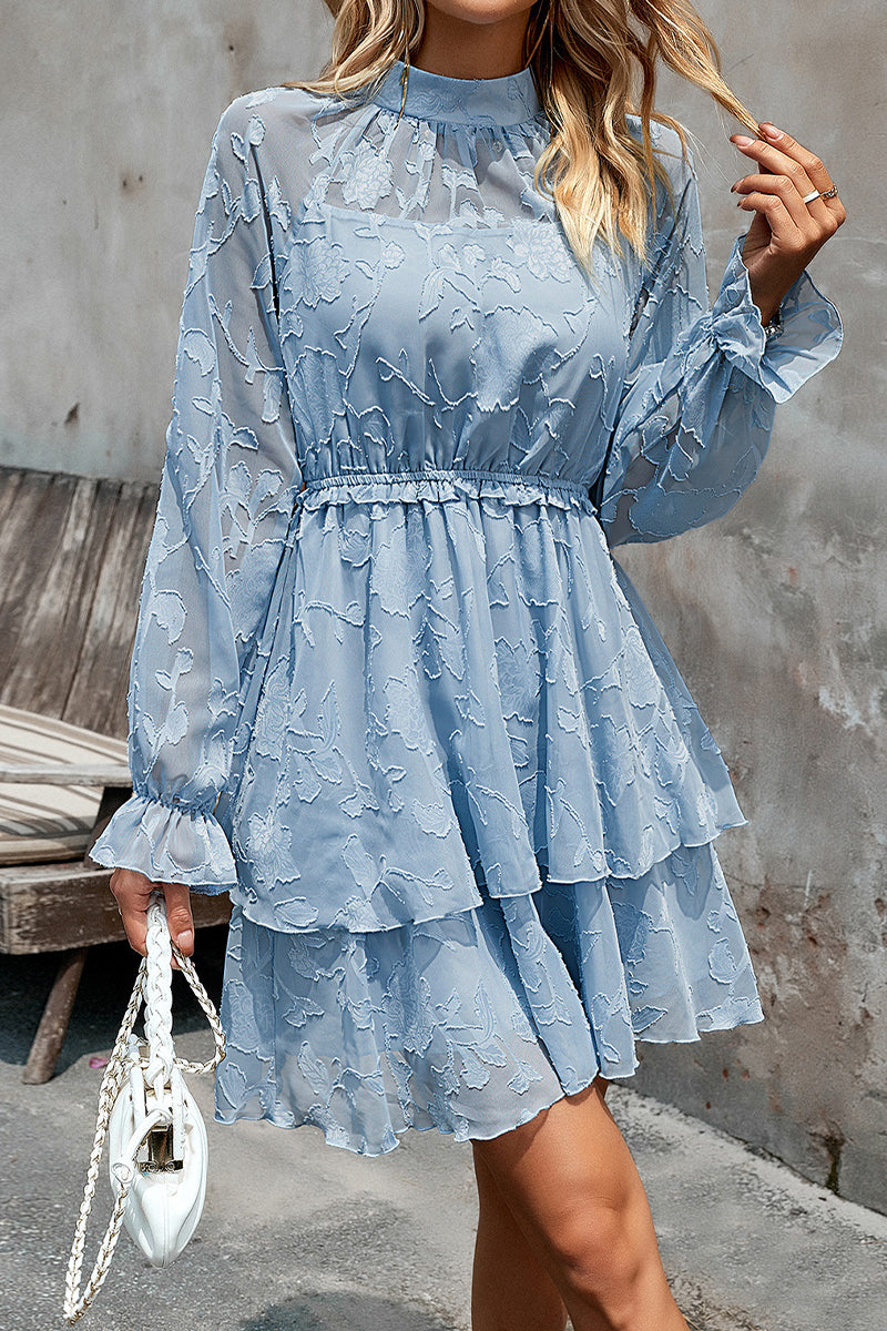 Elegant Solid Patchwork O Neck A Line Dresses