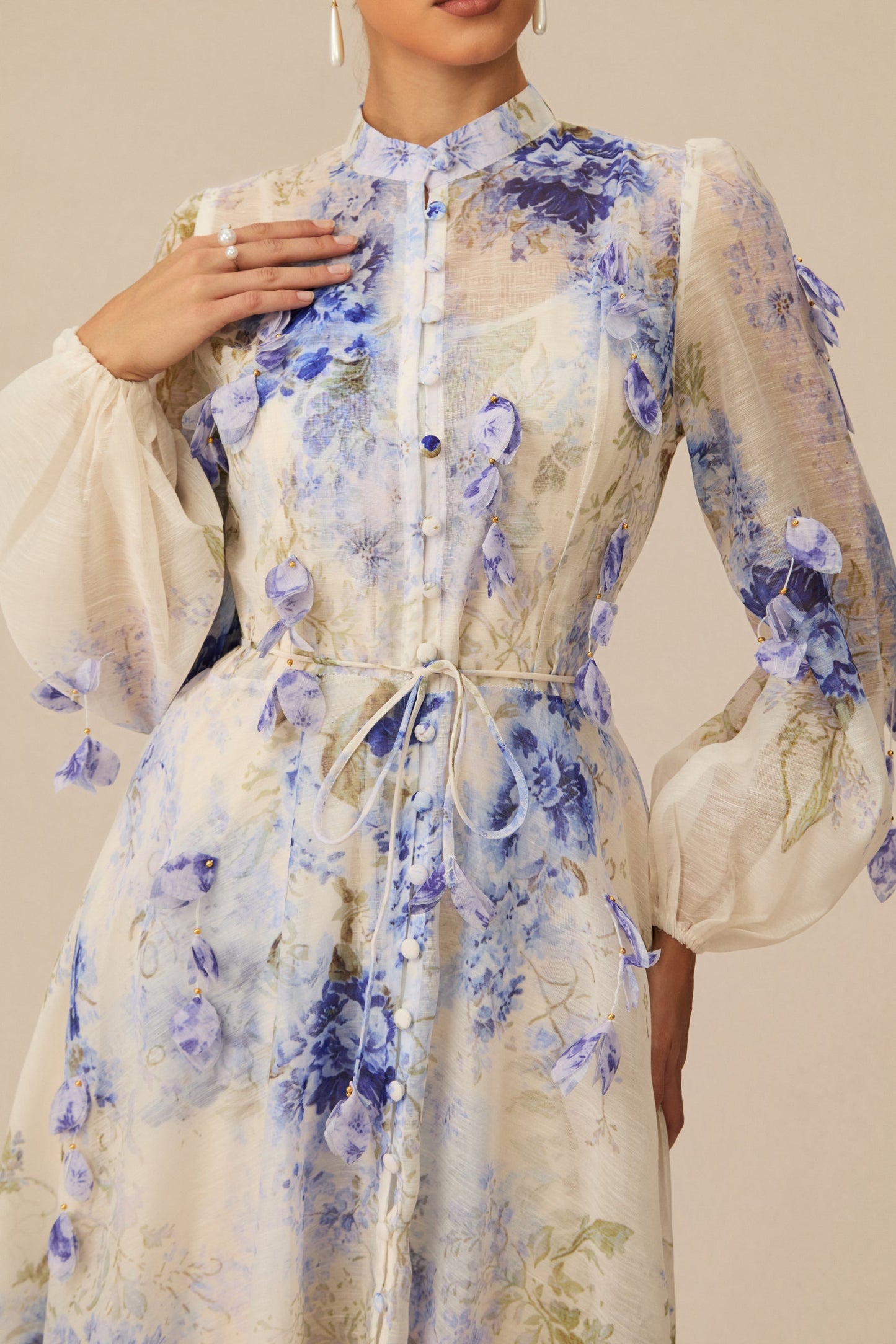 Moment of Beauty Blue Floral Print Maxi Dress