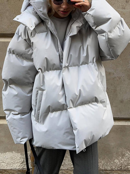 Classic Loose OverSize Style Spun Padded Coat