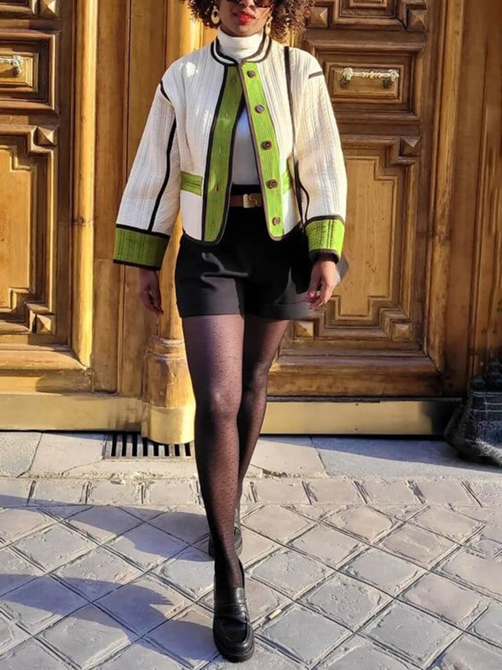 Casual O-Neck Patchwork Autumn Quilted Jacket