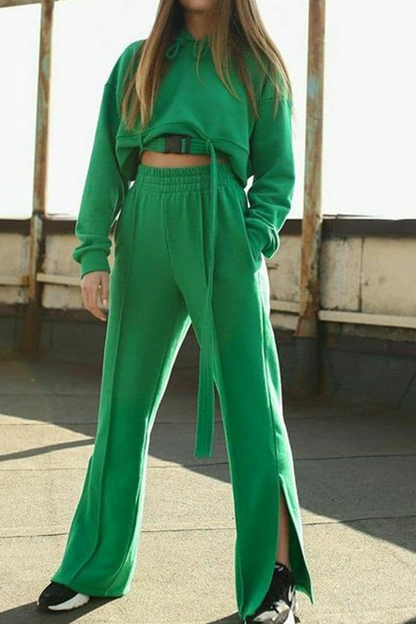 Casual Solid Split Joint Harlan Speaker Solid Color Bottoms
