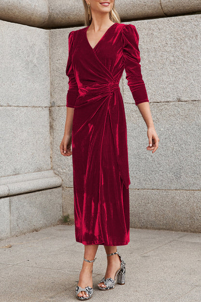 Celebrities Elegant Solid Strap Design V Neck Princess Dresses(6 Colors)