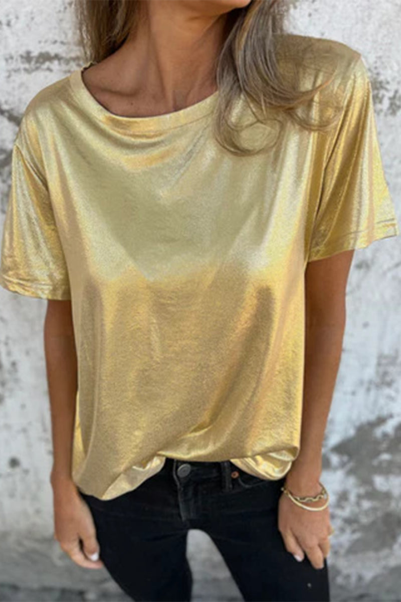 Casual Solid Color O Neck T-Shirts