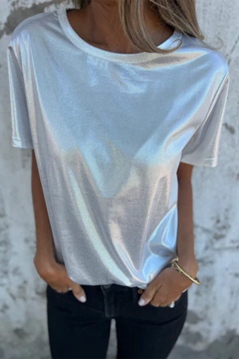 Casual Solid Color O Neck T-Shirts