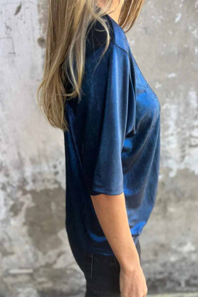 Casual Solid Color O Neck T-Shirts
