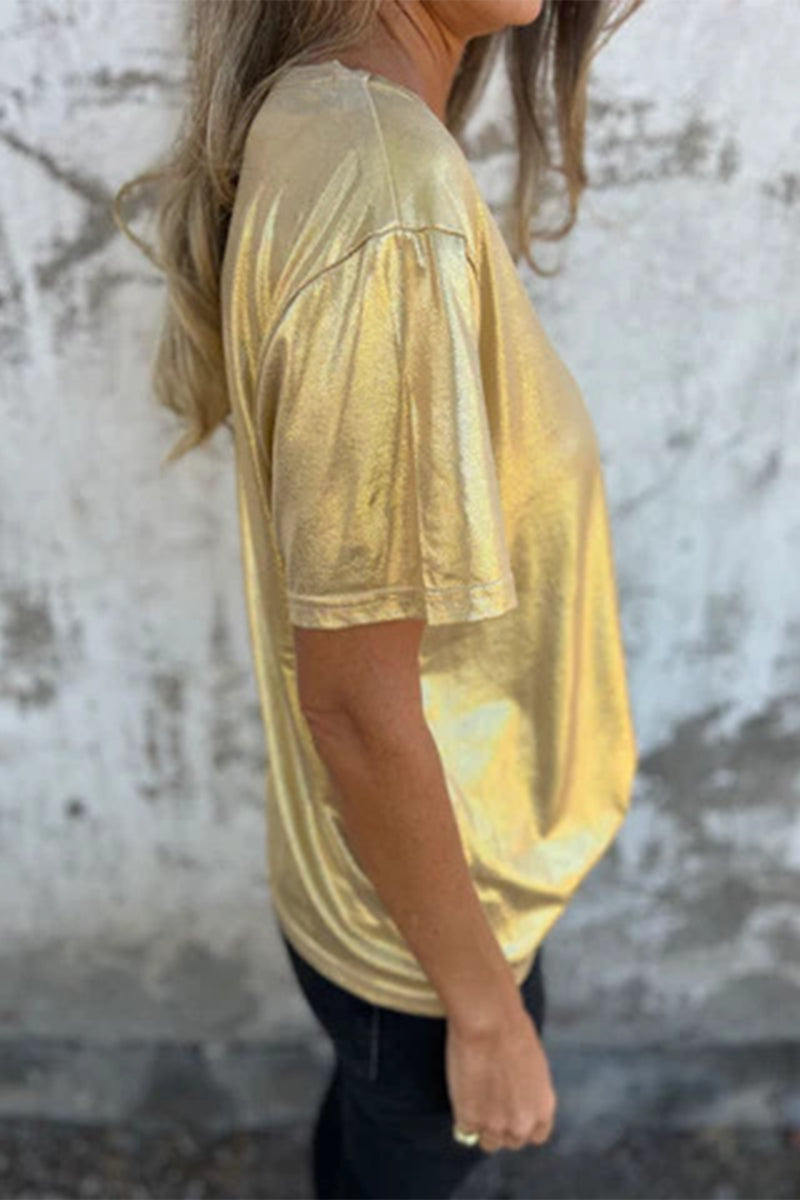 Casual Solid Color O Neck T-Shirts