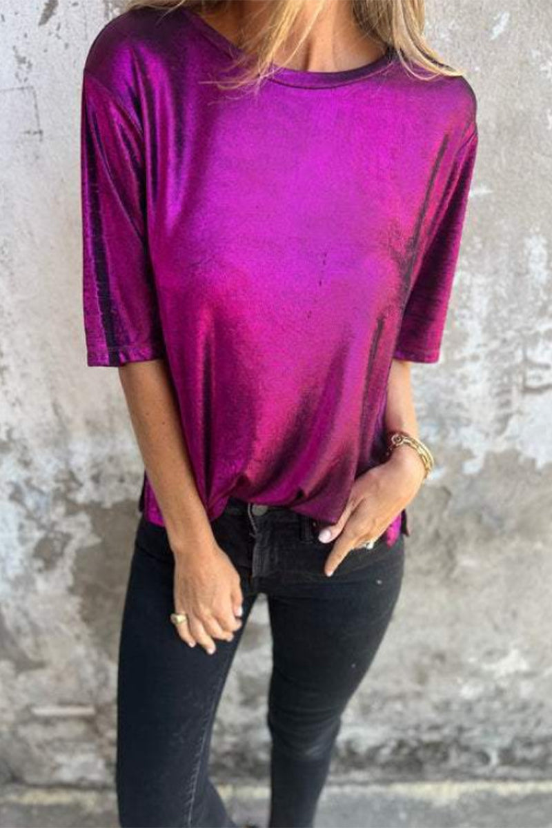 Casual Solid Color O Neck T-Shirts