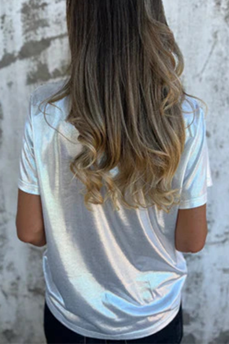 Casual Solid Color O Neck T-Shirts
