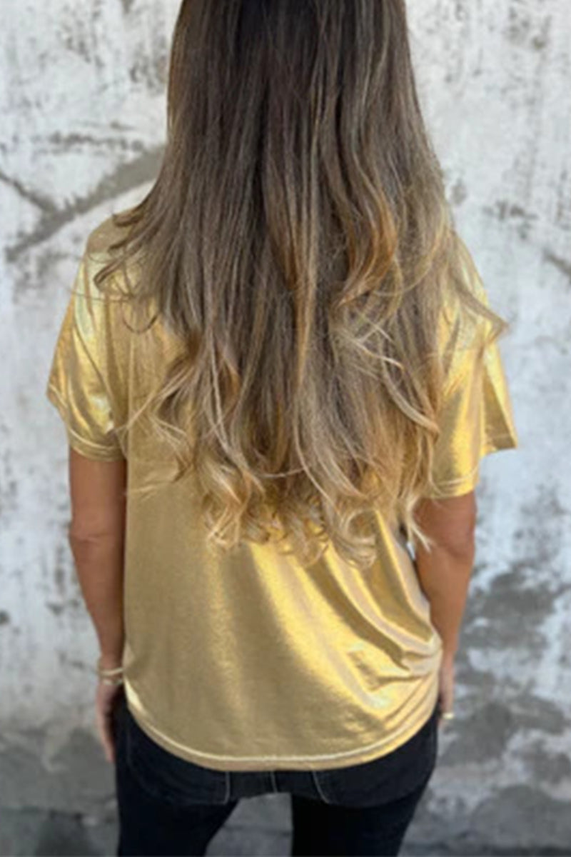 Casual Solid Color O Neck T-Shirts
