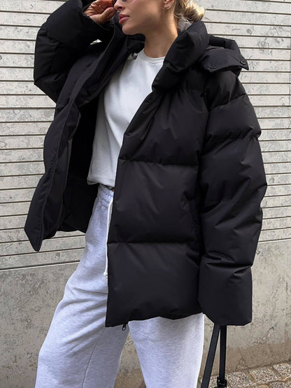 Classic Loose OverSize Style Spun Padded Coat