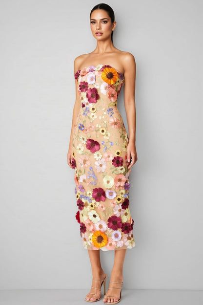 Winslet Embellished Floral Lace Midi Dress