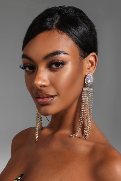 Rhinestone Tassel Earrings