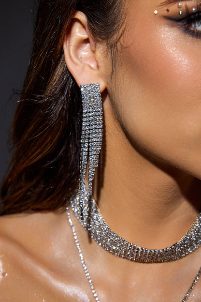Faux Diamond Accessories Three Piece Set Silver