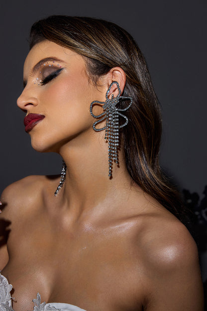 Flower Shape Tassel Earrings