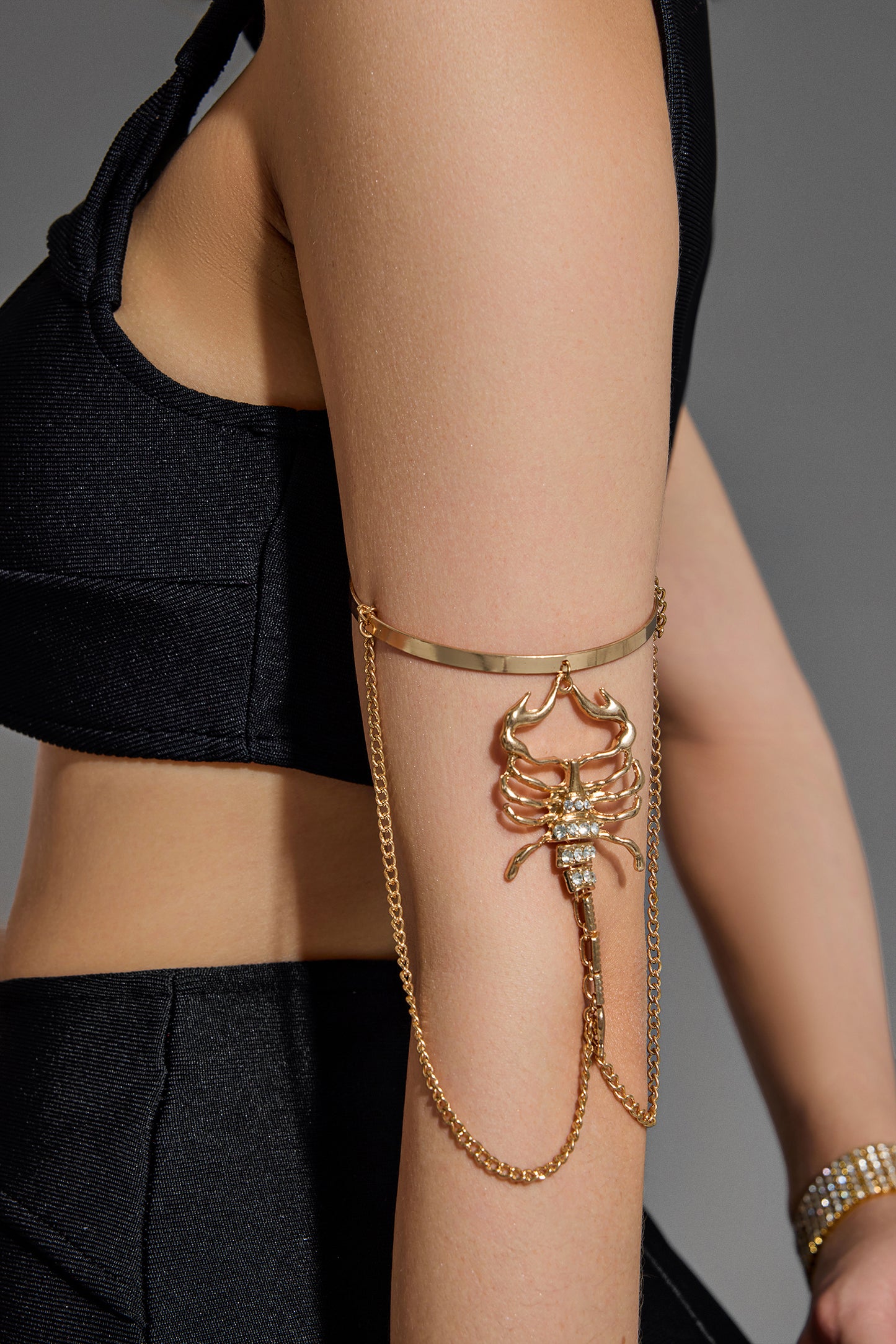 Rhinestone Metal Cuff Bracelet