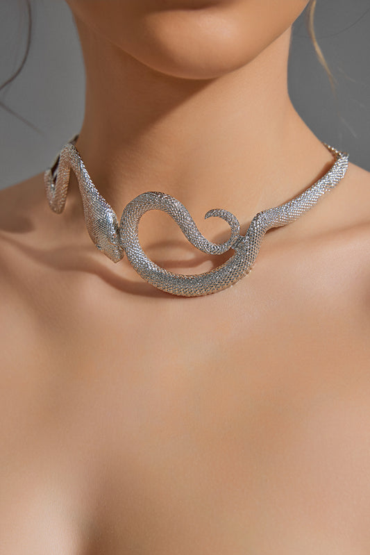 3D Snake Metal Necklace