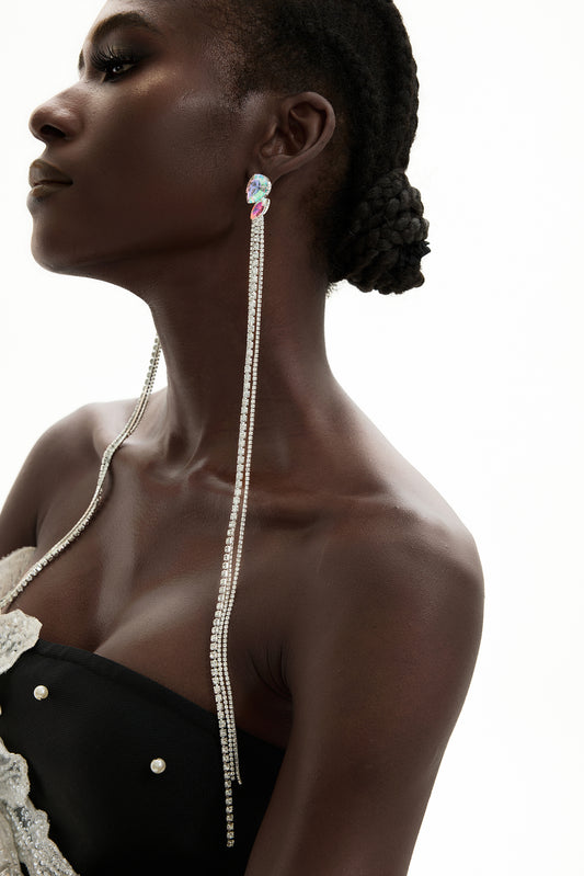 Rhinestone Tassel Earrings