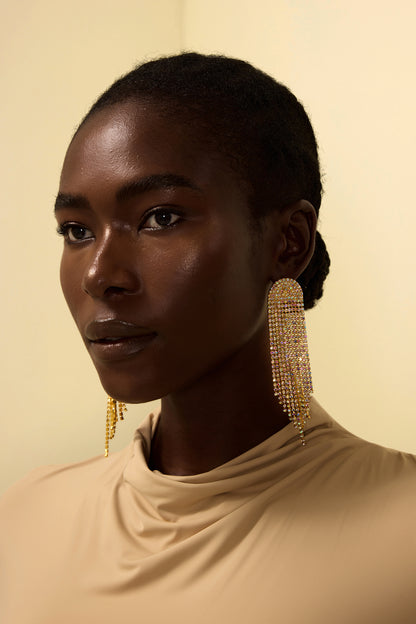 Rhinestone Tassel Earrings