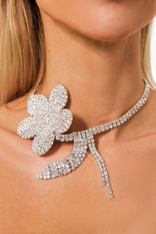 Rhinestone Flower Necklace