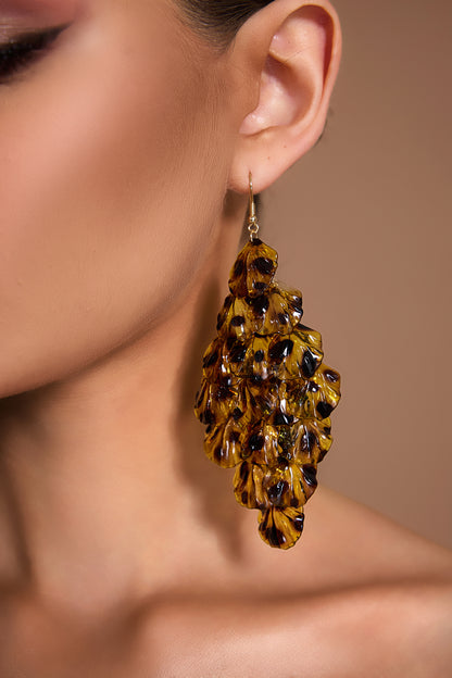 Leopard Print  Petal Shape Earrings