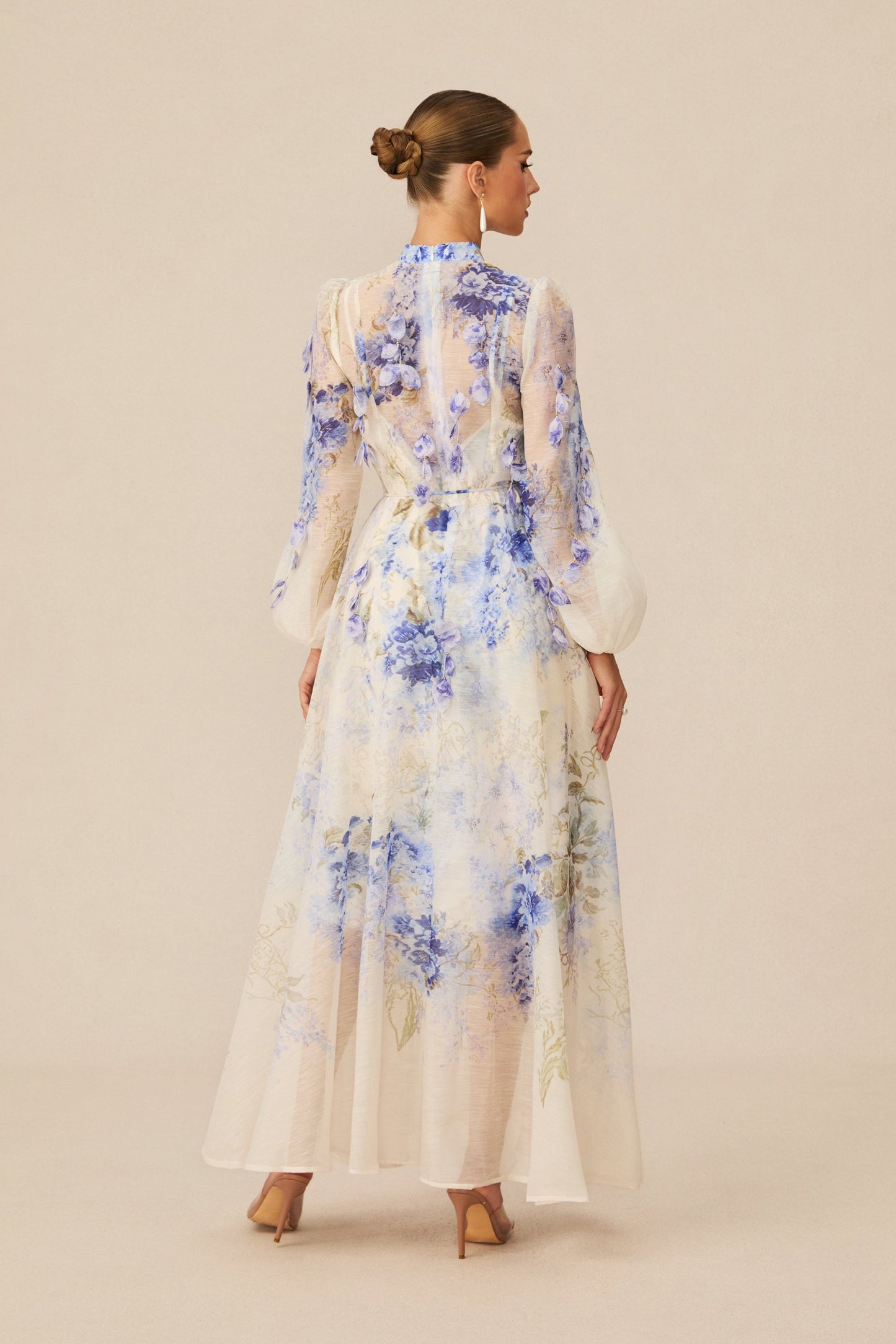 Moment of Beauty Blue Floral Print Maxi Dress