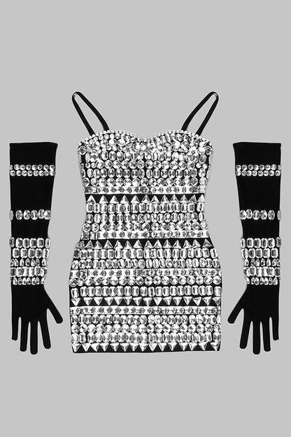 Brisbane Rhinestones Embellished Mini Dress