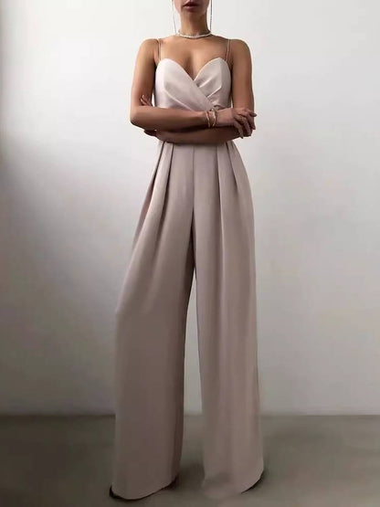 Suspender Tight Waist Straight Mopping Minimalist Jumpsuit