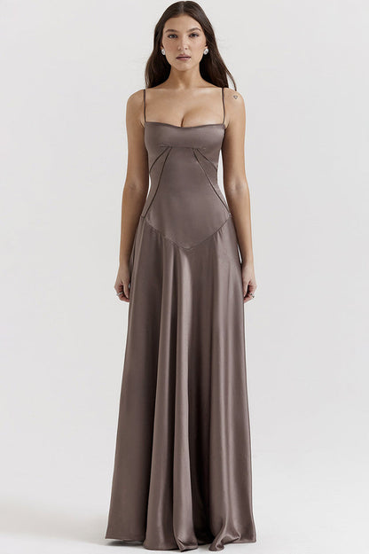 Anabella Black Lace Up Maxi Dress