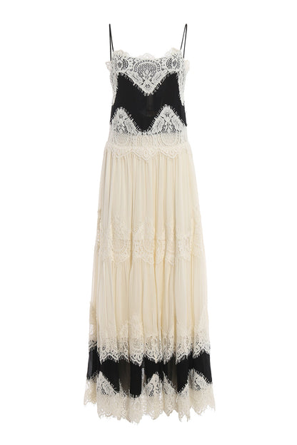 Lillian Embroidered Lace Slip Maxi Dress