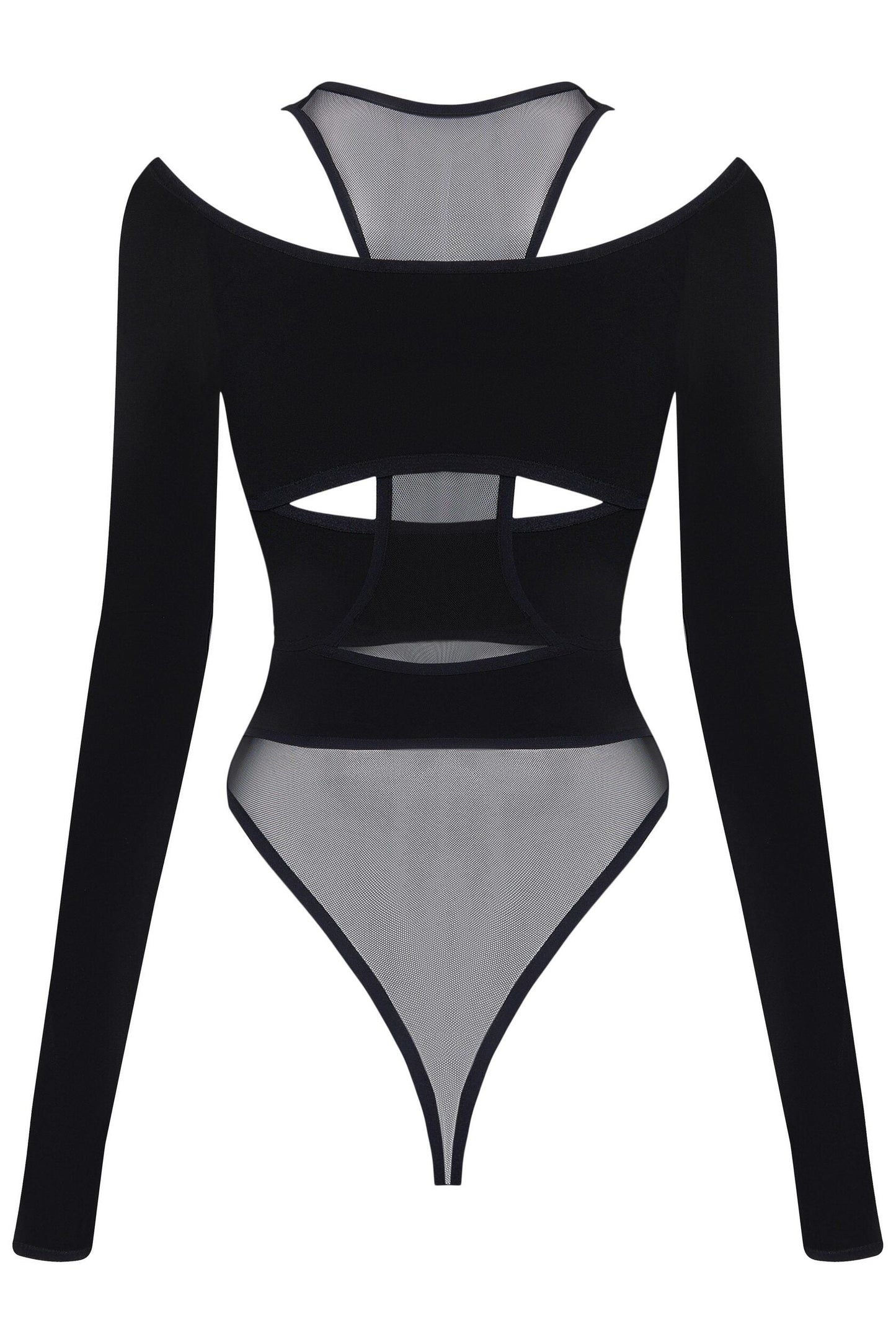 Freda Cut Out Sheer Mesh Bodysuit