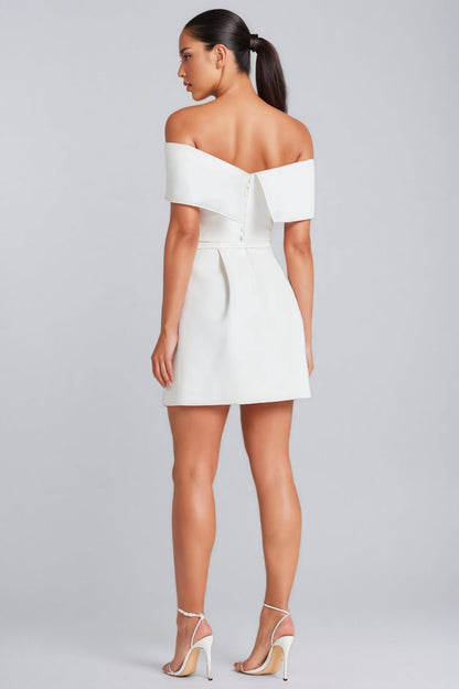 Trese White One Shoulder Mini Dress