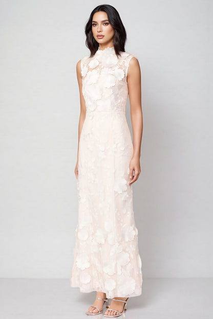 Jastet Embroidered 3D Floral Maxi Dress