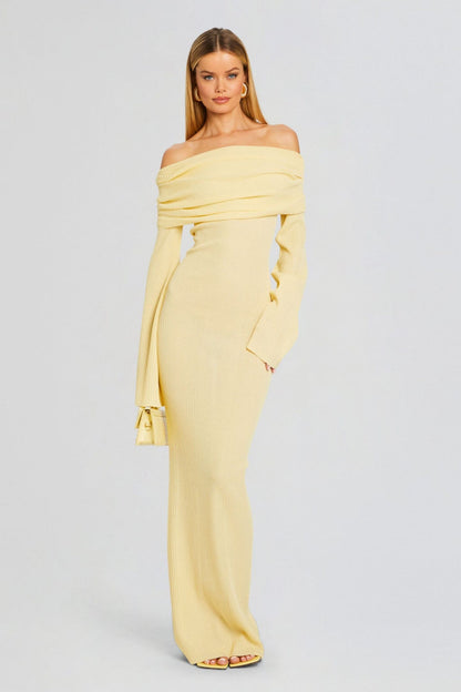 Liz Off Shoulder Maxi Knit Dress