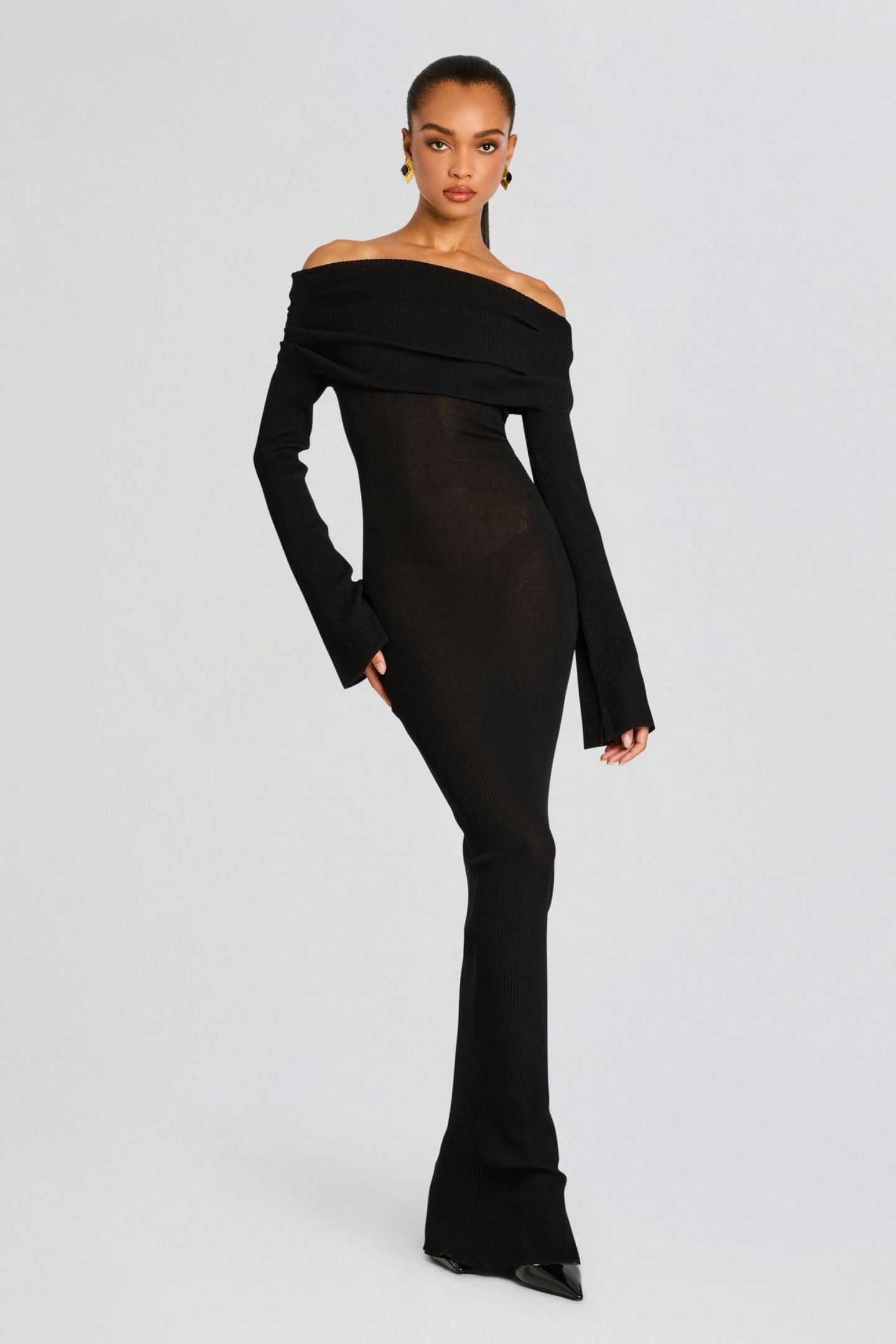 Liz Off Shoulder Maxi Knit Dress