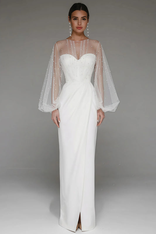 Kalia Sheath Pearl Maxi Dress-White
