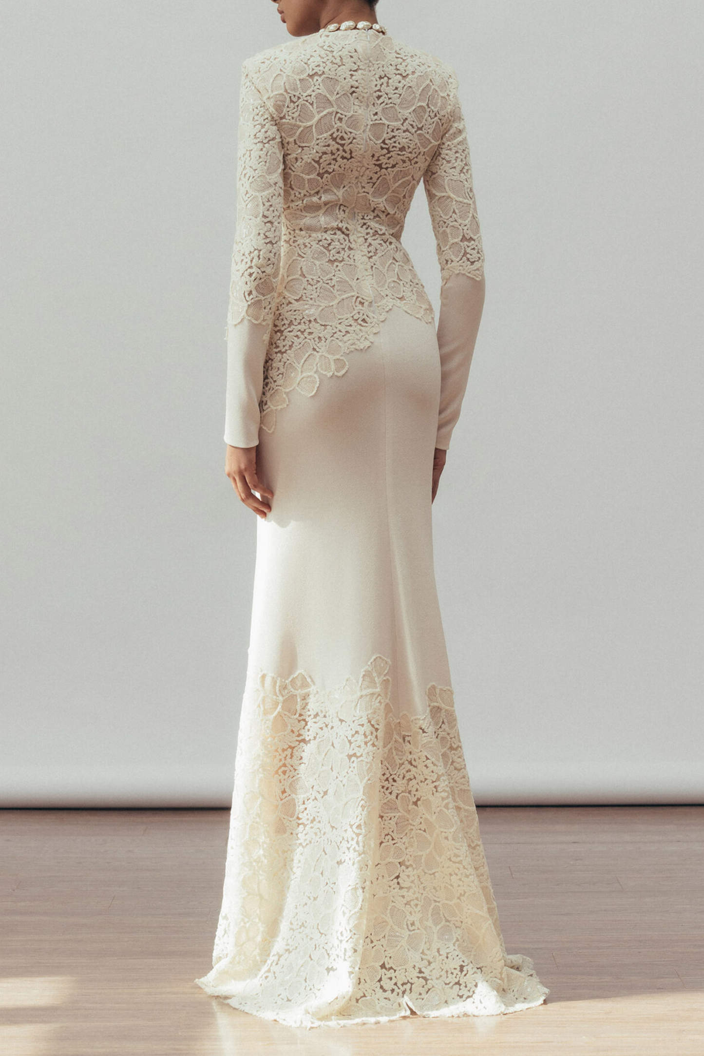 Sequin Splicing Embroidery Long Sleeve Maxi Dress