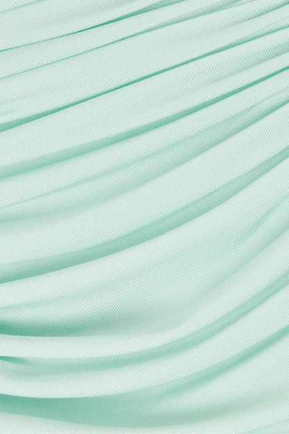 Jersey Gathering High Neck Maxi Dress