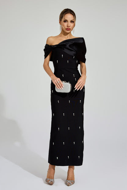 Maurice Black Diamond Bandage Dress