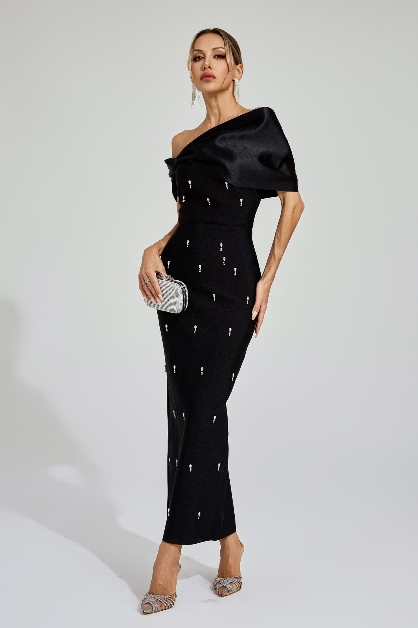 Maurice Black Diamond Bandage Dress