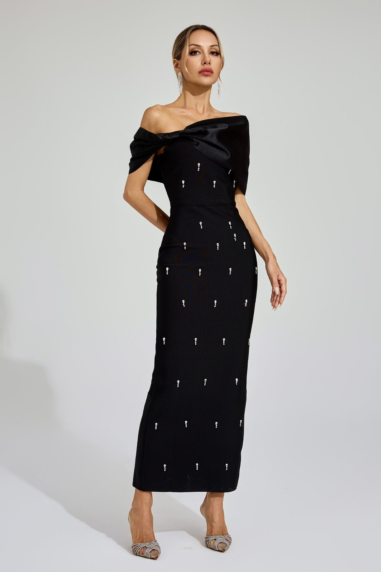 Maurice Black Diamond Bandage Dress