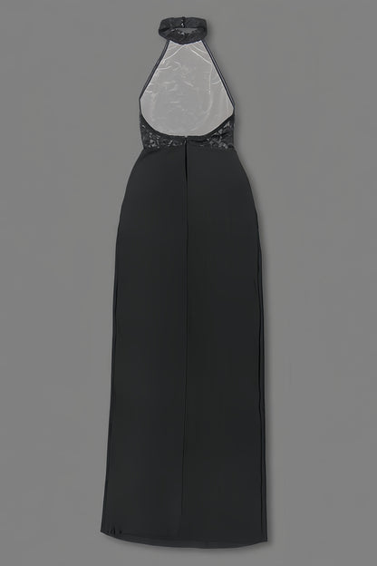 Beli Black Lace Slim Maxi Dress