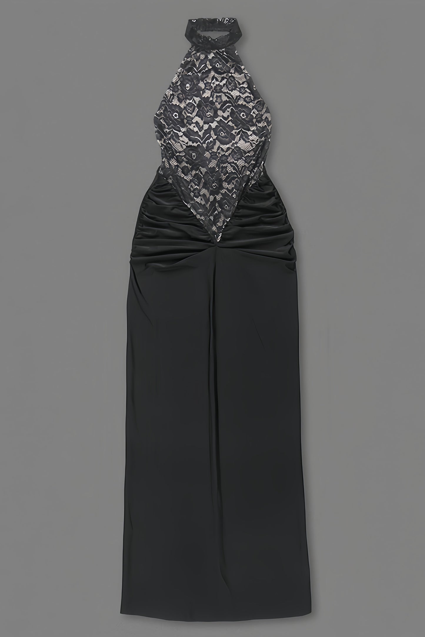 Beli Black Lace Slim Maxi Dress