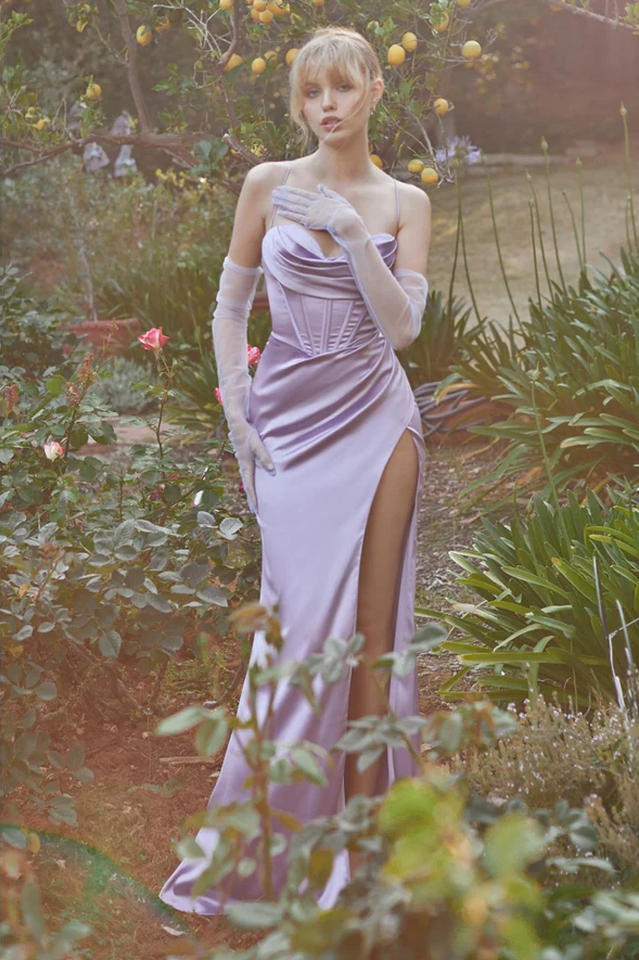 Cinderella Divine 7483 Corset Cowl Satin Gown