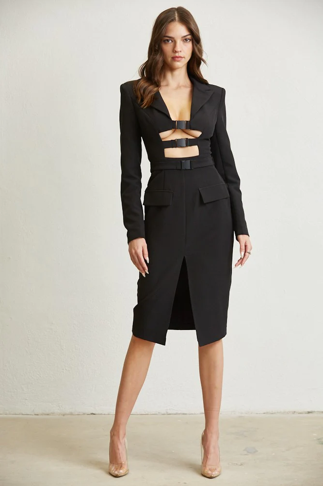 Buckle Detail Top + Skirt Set