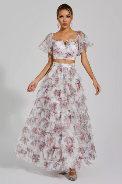 Braylee Purple Floral Ruched Set