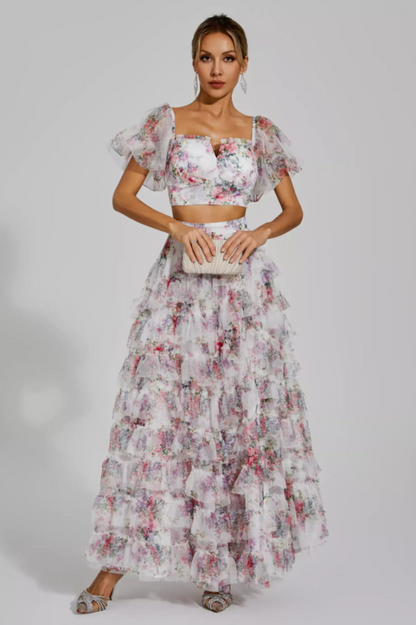 Braylee Purple Floral Ruched Set