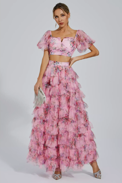 Braylee Purple Floral Ruched Set