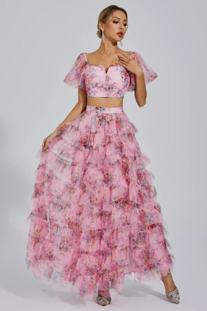 Braylee Purple Floral Ruched Set